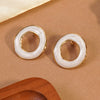 Wholesale Women's Casual Geometric Dripping Oil Stainless Steel Earrings
