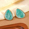 Wholesale Women's Casual Geometric Dripping Oil Stainless Steel Earrings