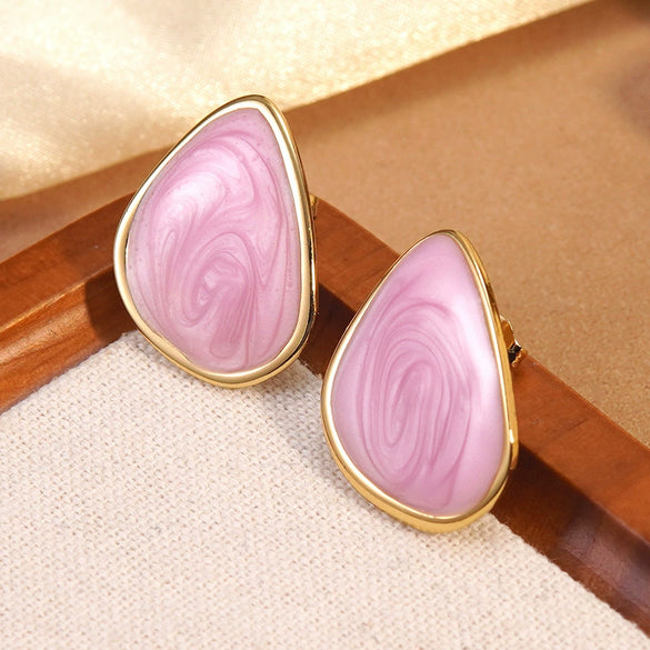 Wholesale Women's Casual Geometric Dripping Oil Stainless Steel Earrings