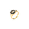 Wholesale Women's Casual Geometric Electroplated Stainless Steel Peach Heart White Diamond Ring Jewelry