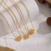 Wholesale Women's Casual Geometric Heart And Fivepointed Star Pendant Necklace In Stainless Steel With 18K Real Gold Pvd Furnace Vacuum Plating