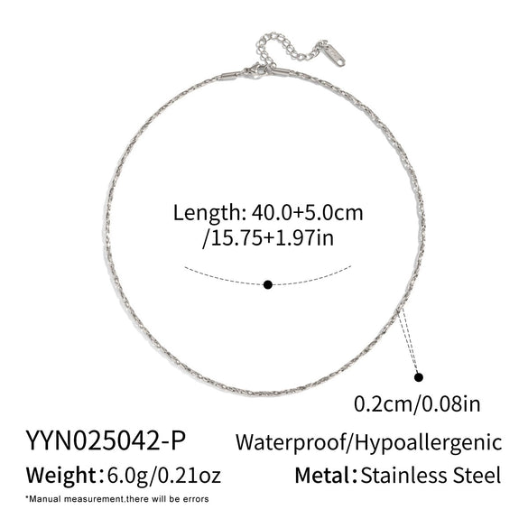 Wholesale Women's Casual Geometric 18K Real Gold Plated Stainless Steel Chain Necklace With Pvd Furnace Vacuum Real Gold Plating