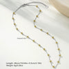 Wholesale Women's Casual Geometric Leaf Pattern Stainless Steel Electroplated Necklace With Fortune Gourd Pearl Tassel And Floral Beads