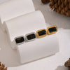 Wholesale Women's Casual Geometric Rectangular Stainless Steel Earrings With Pvd Furnace Vacuum Real Gold Plating