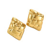Wholesale Women's Casual Geometric Square Striped Stainless Steel Stamped Earrings