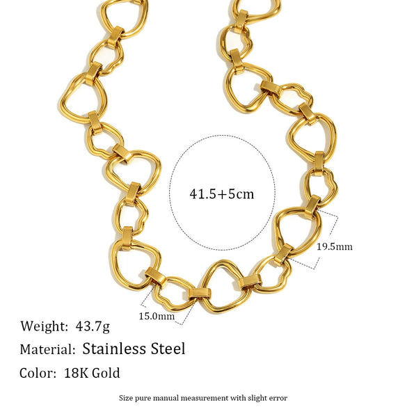 Wholesale Women's Casual Geometric Stainless Steel Electroplated Handmade Chain Necklace