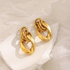 Wholesale Women's Casual Geometric Stainless Steel 18K Gold Plated Earrings