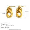 Wholesale Women's Casual Geometric Stainless Steel 18K Gold Plated Earrings