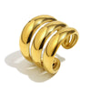 Wholesale Women's Casual Geometric Stainless Steel 18K Gold Plated Hand Jewelry Open Ring