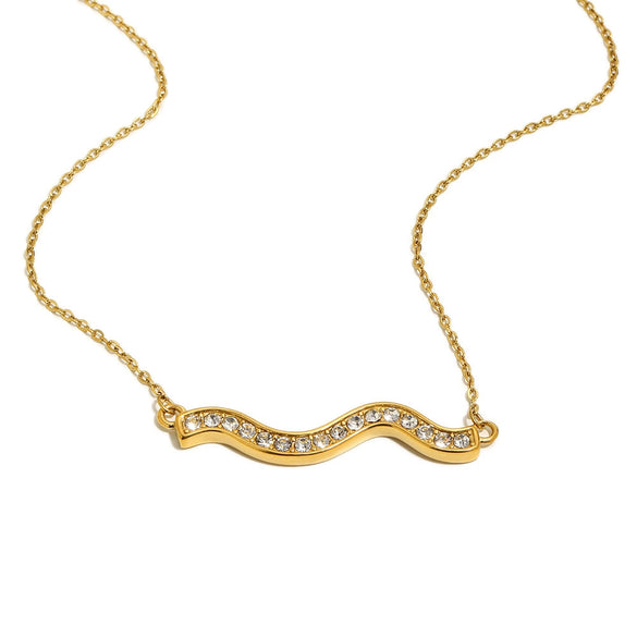 Wholesale Women's Casual Geometric Stainless Steel 18K Goldplated Pendant Necklace
