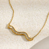 Wholesale Women's Casual Geometric Stainless Steel 18K Goldplated Pendant Necklace