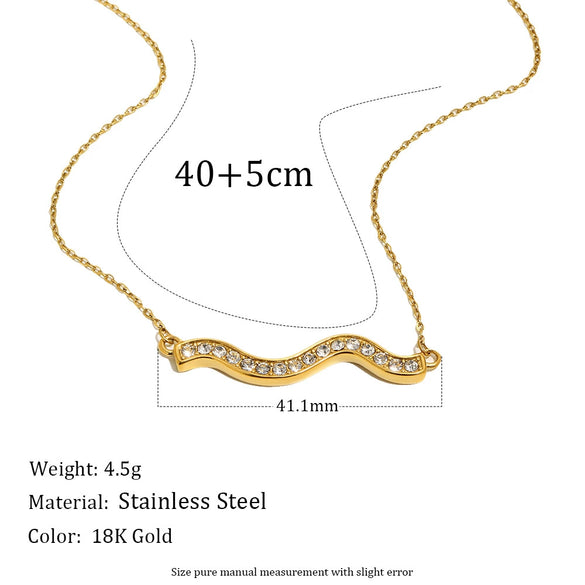 Wholesale Women's Casual Geometric Stainless Steel 18K Goldplated Pendant Necklace