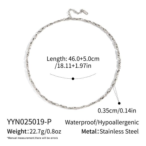 Wholesale Women's Casual Geometric Stainless Steel Necklace With 18K Real Gold Pvd Furnace Vacuum Plating