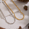 Wholesale Women's Casual Geometric Stainless Steel Necklace With 18K Real Gold Pvd Furnace Vacuum Plating