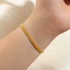 Wholesale Women's Casual Geometric Titanium Steel Real Gold Plated Wax Rope Chain Necklace