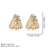 Wholesale Women's Casual Geometric Triangular Spiral Gold And Silver Contrasting Stainless Steel Electroplated Earrings