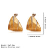 Wholesale Women's Casual Geometric Triangular Spiral Gold And Silver Contrasting Stainless Steel Electroplated Earrings
