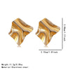 Wholesale Women's Casual Geometric Triangular Spiral Gold And Silver Contrasting Stainless Steel Electroplated Earrings