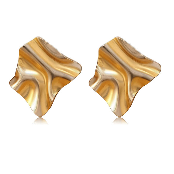Wholesale Women's Casual Geometric Triangular Spiral Gold And Silver Contrasting Stainless Steel Electroplated Earrings