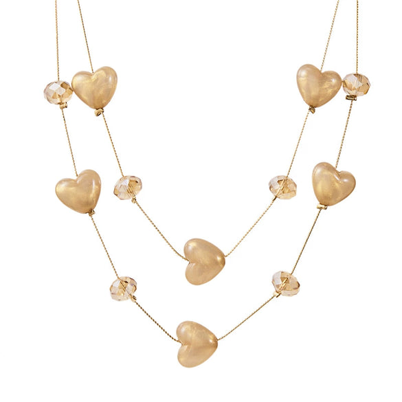 Wholesale Women's Casual Handmade Goldplated Alloy Heartshaped Geometric Pendant Necklace