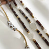 Wholesale Women's Casual Handmade Stainless Steel And Resin Leopard Print Beaded Clavicle Chain