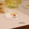 Wholesale Women's Casual Heartshaped Real Gold Plated Environmentally Friendly Copper Ring Jewelry