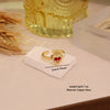 Wholesale Women's Casual Heartshaped Real Gold Plated Environmentally Friendly Copper Ring Jewelry