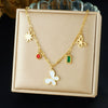 Wholesale Women's Casual Insect Shape Stainless Steel Goldplated Butterfly Pendant Necklace With Cross Chain