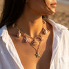 Wholesale Women's Casual Minimalist Alloy Electroplated Ocean Style Starfish And Shell Double Layered Necklace And Exaggerated Shell Choker