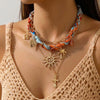 Wholesale Women's Casual Minimalist Geometric Alloy Electroplated Necklace With Ocean Style Sun Pendant And Regular Chain