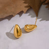 Wholesale Women's Casual Minimalist Geometric Dropshaped Stainless Steel Pvd Furnace Vacuum Real Gold Plated Earrings Jewelry Accessories