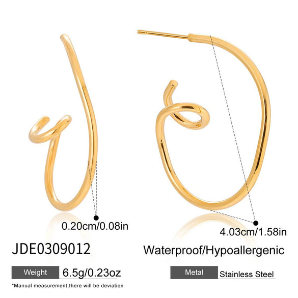 Wholesale Women's Casual Minimalist Geometric Stainless Steel Electroplated Earrings