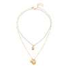 Wholesale Women's Casual Minimalist Geometric Starfish And Shell Pearl Doublelayered Necklace With Alloy Pendant And Electroplating
