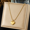 Wholesale Women's Casual Minimalist Goldplated Stainless Steel Heart Pendant Snake Chain Necklace