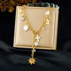 Wholesale Women's Casual Minimalist Goldplated Stainless Steel Star Pendant O Word Chain Necklace