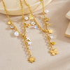 Wholesale Women's Casual Minimalist Goldplated Stainless Steel Star Pendant O Word Chain Necklace