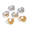 Wholesale Women's Casual Minimalist Heartshaped Stainless Steel Earrings With Pvd Furnace Vacuum Real Gold Plating