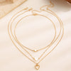 Wholesale Women's Casual Multilayered Necklace Threepiece Set With Electroplated Zinc Alloy Heart Pendant