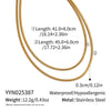 Wholesale Women's Casual Punk Hiphop Doublelayer Snake Chain Necklace Stainless Steel 18K Real Gold Plated Geometric