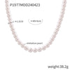 Wholesale Women's Casual Round High Gloss Beaded Necklace Handmade With Imitation Pearl And Titanium Steel Geometric Style