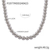 Wholesale Women's Casual Round High Gloss Beaded Necklace Handmade With Imitation Pearl And Titanium Steel Geometric Style