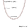 Wholesale Women's Casual Round High Gloss Beaded Necklace Handmade With Imitation Pearl And Titanium Steel Geometric Style