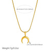 Wholesale Women's Casual Simple Goldplated Stainless Steel Moon Necklace With Snake Bone Chain
