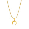 Wholesale Women's Casual Simple Goldplated Stainless Steel Moon Necklace With Snake Bone Chain