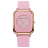Wholesale Women's Casual Square Fashion Quartz Watches With Alloy Case Silicone Band And Stainless Steel Buckle