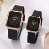 Wholesale Women's Casual Square Fashion Quartz Watches With Alloy Case Silicone Band And Stainless Steel Buckle