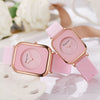 Wholesale Women's Casual Square Fashion Quartz Watches With Alloy Case Silicone Band And Stainless Steel Buckle