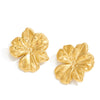 Wholesale Women's Casual Stainless Steel Geometric Flower Electroplated Earrings