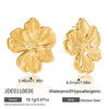 Wholesale Women's Casual Stainless Steel Geometric Flower Electroplated Earrings