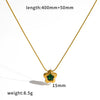 Wholesale Women's Casual Stainless Steel Geometric Flower Pendant Necklace With Pvd Furnace Vacuum Real Gold Plating And Round Snake Chain